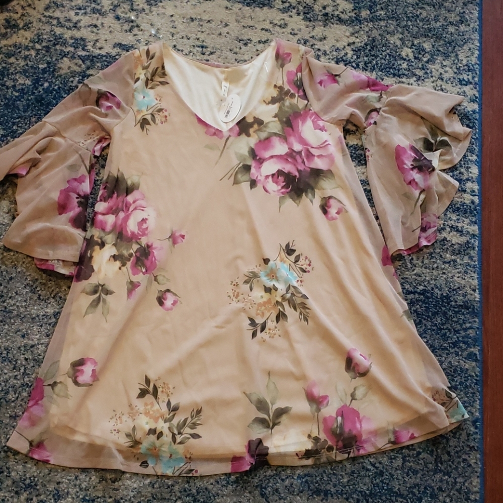 Pink floral dress